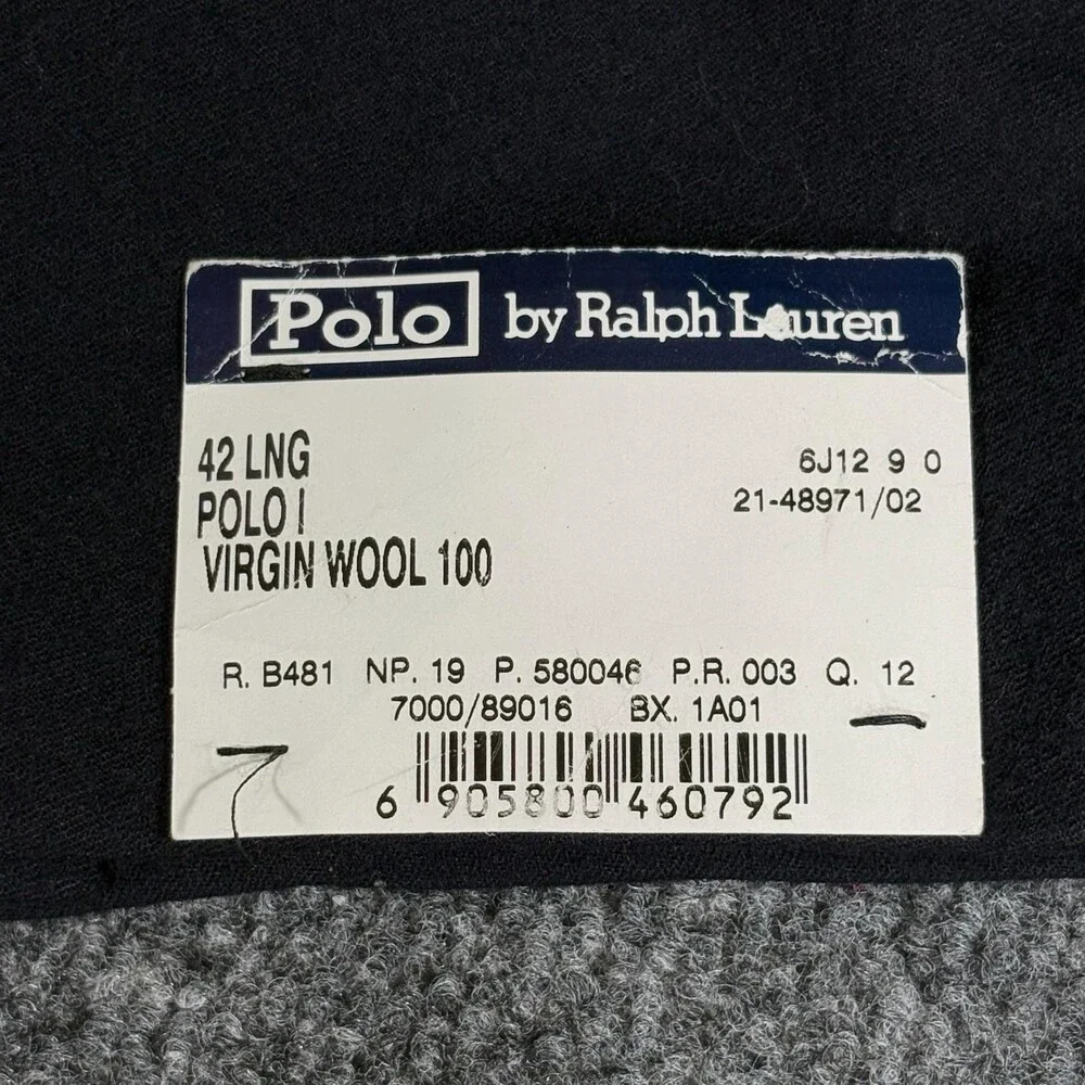 Polo Ralph Lauren Blazer Mens 42L Blue Wool Made In Italy Sport Coat Classic